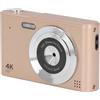 Yunseity Fotocamera Digitale da 2,4 Pollici, Fotocamera Digitale Vintage HD Zoom 16X 48MP con Luce Extra per la Fotografia (GOLD)