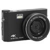 Zunate Fotocamera Digitale 4K, Fotocamera per Vlogging con Messa a Fuoco Automatica per Fotografia su YouTube, 64 MP, Zoom Ottico 18X, Touchscreen da 3, Flash LED, Fotocamera Compatta