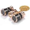 Generic Binocolo vintage per occhiali da opera, 3 x 25, mini binocolo con catena, compatto e leggero, per concerti musicali, teatro lirico (nero)