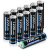 CITYORK 12 batterie AAA ricaricabili 1,5 V 1200 mWh al litio AAA 1200 cicli CTY-AAA1200 x 12-1,5 V