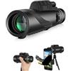 Generic Telescopio monoculare 80 x 100, adatto per adulti e bambini, per bird watching, escursioni e concerti, con clip per telefono e supporto
