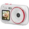 Tbest Fotocamera Digitale 72MP 2.5K Zoom 16X Autofocus Anti Shake Doppio Schermo Selfie Camera Fotografia Fotocamera per Viaggi (SILVER)