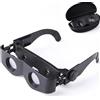 Generic Binocolo ad alto ingrandimento 3-5X con obiettivo da 28 mm, telescopio rotante portatile a doppio braccio per birdwatching e pesca