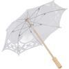 Tomedny Ombrello in pizzo, Ombrello parasole in pizzo bianco da sposa Ombrello parasole per sposa Fotografia Prop per feste di matrimonio Costumi fotografici Cosplay (Tromba bianco latte)
