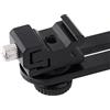 Tbest Doppia Staffa per Flash Calda per Scarpe Calda per Uso di Metallo Pesante Supporto Ombrello Supporto per Supporto 180 ° Regolabile per Studio Macro 15,5 X 11 Cm 1pc
