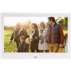 EMUKOEP Cornice Digitale da 10,1 Pollici, Schermo LED HD Riproduzione di Musica e Film Album Fotografico Elettronico con Telecomando per Display Domestico (Bianco4)