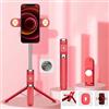 Tbest Telefono Treppiede con Pietra Leggero Remoto Professionale Regolabile 360 gradi in Lega di Alluminio Stand per Auto -trasmissione in Diretta 104 Cm (rosso)