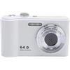 Yctze Videocamera da 64 MP 4K 16x Zoom Digitale Zoom da 2,8 Pollici Schermata AFocus con Batteria da 1200 MAh LI per i Selfie da Viaggio Vlogging (WHITE)