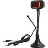 Yctze Webcam USB 640x480 con Manuale e Luce di Riempimento per Videochiamate e Creazione di Contenuti