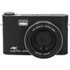 Tbest Fotocamera Digitale 4K Touchscreen HD Fotocamera da Viaggio con Messa a Fuoco Automatica da 64 MP con Fotografia a Luce di Riempimento (BLACK)