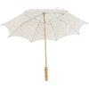 Tomedny Ombrello in pizzo, Ombrello parasole in pizzo bianco da sposa Ombrello parasole per sposa Fotografia Prop per feste di matrimonio Costumi fotografici Cosplay (Taglia L beige)