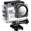 ACOGEDO Mini Videocamera Sportiva DV, Videocamera Subacquea da 7 Colori 30M con Schermo HD da 2,0 Pollici e Supporto per Ciclismo All'aperto in Acqua (SILVER)