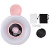 Keenso Obiettivo Macro 15X con Mini Luminoso a Clip, Obiettivo Luminoso di Riempimento Telefono da 2800 a 6500K per la Registrazione Video Fotografica (PINK)