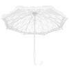 HOOTNEE Ombrello da Donna Elegante in Pizzo Bianco, Parasole Decorativo Portatile per Matrimonio e Party di Danza, per Creare Un'atmosfera Estiva Raffinata