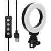 Tbest Luce a LED 4 Pollici Dimmeble Selfie Riempimento con Temperatura del Colore di luminosità Regolabile per Video Vlog Online Insegnamento Black Plastic 172G 172G