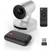 Nuroum Sistema di Videoconferenza Tutto-in-Uno, Webcam PTZ 1080P con Controllo Remoto, Zoom Ottico 5X, Riduzione del Rumore, Autofocus, Grandangolo di 122°, Altoparlante e Microfono Bluetooth