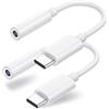 Duyasurs Confezione da 2 adattatori da USB C a jack per cuffie da 3,5 mm, da USB C a Aux Audio Dongle compatibile con iPhone 16/15 Pro/15 Pro Max, iPad Pro, MacBook, Samsung S21-24, Pixel 7/6/5