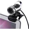 Exblue Webcam per PC, Webcam a Clip da 12M Pixel con Microfono Incorporato Supporto Girevole a 360 Gradi Fotocamera USB 2.0 per la Registrazione di videochiamate(Argento)