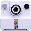 ASHATA Camera per Bambini Stampa Istantanea, Fotocamera Digitale HD da 24 MP 1080p con Schermo da 2,4 e Lenti a Flip da 180 Gradi, Regali di Compleanno di Natale per 3-16 Ragazze (Colore bianco)