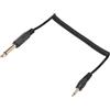 Tbest Cavo a Spirale da 6,35 Mm a 3,5 Mm Plug Retrattile Placcato in Oro e Riproduci Adattatore Audio (Da mono maschio a mono maschio da 3,5 mm)