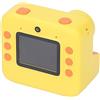 CHICIRIS Fotocamera per stampa istantanea, K27, anteriore e posteriore, doppia lente per selfie, stampa su carta video con cordino per bambini (giallo brillante)