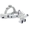 EUSTOMA Occhialini binoculari 3,5X con faro spot a LED da 5 W Fascia regolabile Distanza operativa Lampada frontale da 420 mm HYG-LP127 Bianco