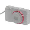 Hersmay Anello decorativo in metallo per obiettivo RICOH GR III GRIII GR3, sostituisce per Ricoh GN-1 copriobiettivo (rosso)