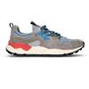 FLOWER MOUNTAIN Sneaker donna grigia/azzurra in pelle