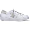 2 STAR Sneaker donna bianca in pelle