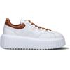 HOGAN H-STRIPES Sneaker donna bianca/cuoio in pelle