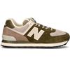 NEW BALANCE 574 Sneaker uomo verde/beige in suede