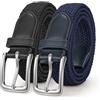 WERFORU Cintura elastica in tessuto intrecciato, unisex, 2 pezzi, per uomo e donna