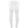 AQUILONE 0-14 AQUILONE Collant Primizia Tulle, Calze Neonato, Collant Neonata Velato, Collant Bimba per Cerimonia o Battesimo in Retina Effetto Tulle con Pizzo e Fiocco - Made in Italy