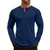 COOFANDY Maglia Henley Uomo Maniche Lunghe Morbida Elastica | Maniche lunghe, Collo Serafino con bottoni, Vestibilità slim, Traspirante, Casual di base