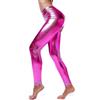 BOOM Prime Leggings metallizzati da donna, effetto bagnato, lucidi, vita liquida, elasticizzati, costume da discoteca