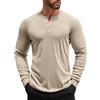 COOFANDY Maglia Henley Uomo Maniche Lunghe Morbida Elastica | Maniche lunghe, Collo Serafino con bottoni, Vestibilità slim, Traspirante, Casual di base