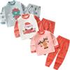 XM-Amigo 3 Set Pigiami a Maniche Lunghe in Cotone Bambina,6Mesi-7Anni | 6 pezzi, completo pigiami morbido in cotone, ideale per casa, utilizzabile anche come sottostrato nella mezza stagione.
