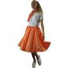Brigitta Gonna e sciarpa da donna a pois, con elastico in vita, gonna a cerchio intero, multicolore