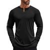 COOFANDY Maglia Henley Uomo Maniche Lunghe Morbida Elastica | Maniche lunghe, Collo Serafino con bottoni, Vestibilità slim, Traspirante, Casual di base