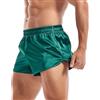Amy Coulee Boxer da uomo in raso setoso, biancheria intima per dormire, con spacco laterale, sexy, con elastico in vita