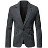 Generic Blazer classico gessato da uomo, elegante giacca nera slim fit, leggera, monopetto, abbigliamento formale, giacca da lavoro, casual, da indossare tutti i giorni, comoda ed elegante giacca da ufficio