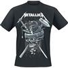 Metallica History Uomo T-Shirt Nero 100% Cotone Regular