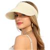 soul young sy soul young Cappello da sole da donna estivo cappello di paglia pieghevole protezione UV 50 cappello Sun ha cappelli da sole con tesa larga per spiaggia golf