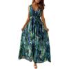 Joligiao Vestiti Donna Estivi Lunghi Eleganti Abiti Donna Scollo a V Senza Maniche Casual Vestito Boho Fiore Stampato Estivo Lungo Etnico Vestito Vestito Donna Curvy da Cerimonia Spiaggia