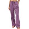 Amazhiyu - Pantaloni da donna in puro lino, estivi, vestibilità ampia, casual, a gamba larga, con tasche