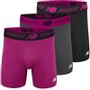 New Balance Boxer da uomo ad alte prestazioni con patta, biancheria intima elasticizzata traspirante, cintura morbida (confezione da 3)