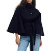 Generisch Poncho donna manica pipistrello giacca caban donna inverno spesso caldo retrò elegante cappotto corto