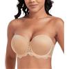 DotVol Reggiseno Senza Spalline da Donna Reggiseno Push-up Senza Spalline con Coppe sagomatePizzo Beige 6D