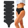FINETOO 4pcs Signore Stringa Perizoma Traspirante Perizoma Controllo della Pancia Perizoma Set Biancheria Intima a Vita Alta Donne Mutande morbide S-XL (A, 4pcs L)