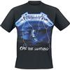 Metallica Men's Ride The Lightning Tracks (Back Print) Slim Fit T-Shirt Black